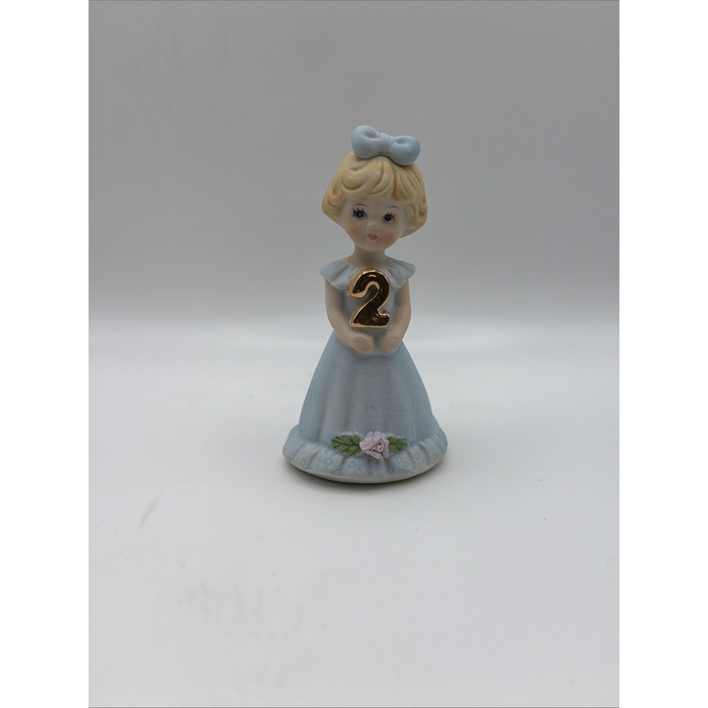 Vintage Enesco Growing Up Birthday Girls 1982 Age 2 Porcelain Figurine